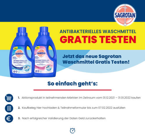 Gratis Sagrotan Antibakterielles Waschmittel