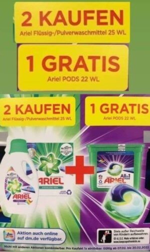 Gratis Flüssig-/Pulverwaschmittel bei dm